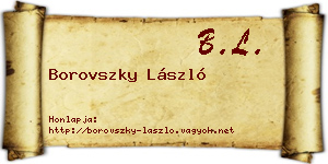 Borovszky László névjegykártya