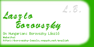 laszlo borovszky business card